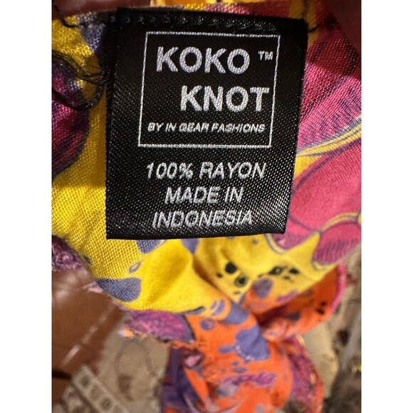 L.G. Sport Tie Dye Kaftan Swim Cover-Up Sleeveless fish shell seahorse beach - Picture 12 of 12